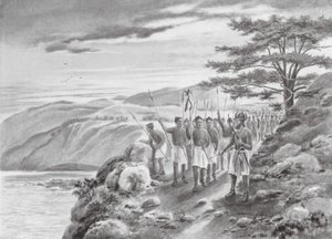 Sargon I. am Mittelmeer (Lithografie) von Justus Hill