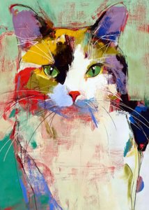 Buntes Abstraktes Katze