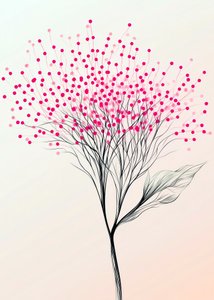 Zarte rosa Zweige von Justyna Jaszke