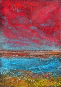 Dramatischer Himmel Blaues Wasser