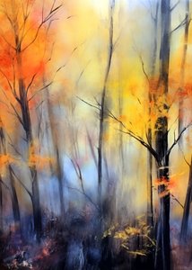 Nebliger Herbstwald