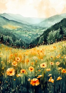 Bergblumenwiese von Justyna Jaszke