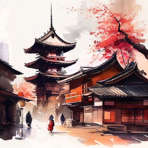 Ruhige Japanische Tempelstraße