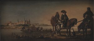 Prinz Christian, der Thronfolger, jagt Enten am Schloss Nykøbing von KMS 1530 Monogrammist A.M.