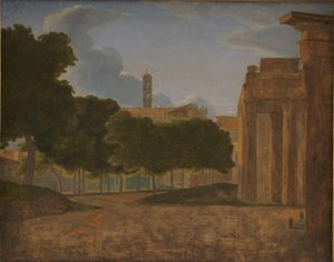 Ansicht des Forum Romanum und der Via Sacra. Im Hintergrund das Kapitol