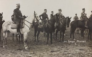 Album Jack Bosio - Kriegskampagne 1917-1920: Militärmission in Polen (Warschau - Posen) März-April 1919, eine Pferdebatterie in Posen (Poznań), 03-04.1919