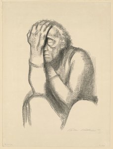 Nachdenkende Frau (Verzweiflung) (2. Zustand) von Käthe Kollwitz
