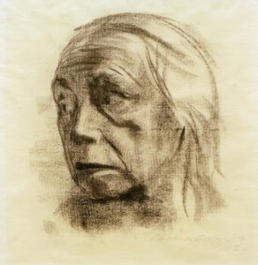 Selbstbildnis im Dreiviertelansicht nach links von Käthe Kollwitz