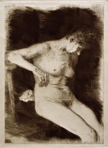 Sitzender weiblicher Akt von Käthe Kollwitz