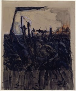 Studie zu "Aufruhr" (Seitenverkehrter Entwurf zur gleichnamigen Radierung von 1899)