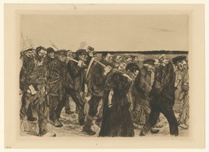 Weberzug (Blatt 4 aus "Ein Weberaufstand", 2. Zustand) von Käthe Kollwitz