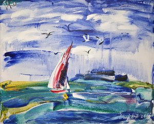 Küsten-Segelszene von Kanat Ibragimov