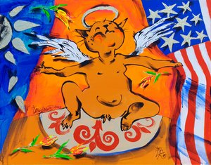 Patriotische Engelkatze