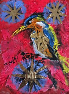 Lebendiger Eisvogel auf Warte von Kanat Ibragimov