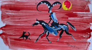 Wilder Reiter roter Himmel