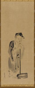 Shide Jittoku, Edo-Periode, frühes 17. Jahrhundert von Kano Sadanobu