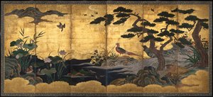 Vögel und Blumen, spätes 16. Jahrhundert von Kano Shoei (attr.to)
