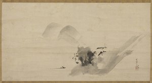 Landschaft, Hängende Schriftrolle, 17. Jahrhundert