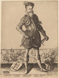 Robert Dudley, Earl of Leicester von Karel van Sichem after Christoffel