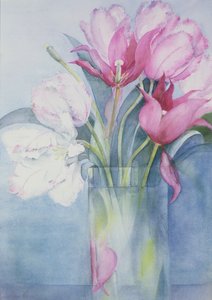 Rosa Papageientulpen und Marlette von Karen Armitage