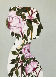 Florale Frauensilhouette