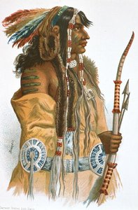 Ein Mandan-Indianer, ca. 1833-34 (Farblithografie)