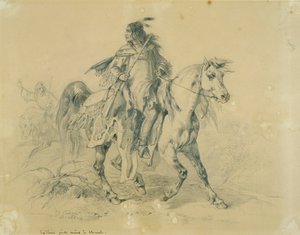 Blackfeet-Krieger zu Pferd von Karl Bodmer