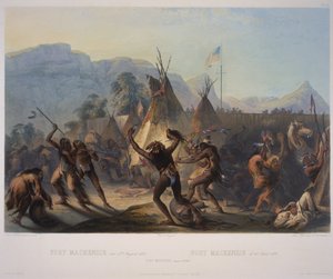 Fort McKenzie, 28. August 1833, graviert von Manceau und Hurliman, veröffentlicht 1842