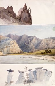 Felsformationen am oberen Missouri von Karl Bodmer