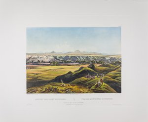 Tafel 44. Blick auf die Rocky Mountains, Bodmers Amerika, ca. 1836-43 (Kupferstich auf Papier)