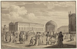 Berlin, Unter den Linden. Ansicht des Opernhauses und der Hedwigskirche von Karl Friedrich Schinkel