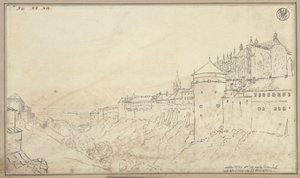 Blick auf den Hradschin in Prag mit dem Chor des Veitsdoms von Karl Friedrich Schinkel