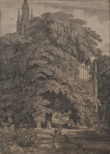 Gotische Kirche unter Eichen von Karl Friedrich Schinkel