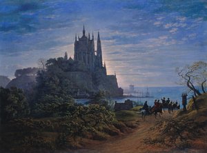 Gotische Kirche auf einem Felsen am Meer, 1815
