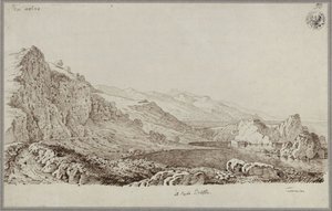 Hafen des Ulisses bei Taormina / Landschaft bei Taormina von Karl Friedrich Schinkel