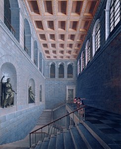 Innenansicht einer Treppe, Entwurf für ein Schloss in Köstritz, 1802-03 von Karl Friedrich Schinkel