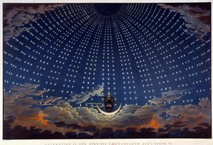 Szenografie für Die Zauberflöte, Oper von Wolfgang Amadeus Mozart, realisiert von Karl Schinkel (1781-1841)