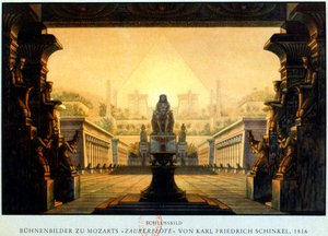 Der Innenhof des Tempels von Isis und Osiris, wo Sarastro Hohepriester war, ca. 1816