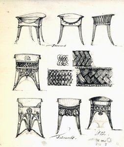 Entwürfe für Tabourets von Karl Haller von Hallerstein