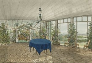 Wintergarten im Pavlino-Anwesen von Vielgorsky, 1834 von Karl Ivanovich Kolmann