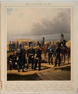 Hilfstruppen des Gardekorps (Sappeure) - Pioniere des Kaiserlichen Gardekorps - Piratsky, Karl Karlovich (1813-1889) - 1867 - Farblithographie - 56x45 - Private Sammlung von Karl Karlovich Piratsky