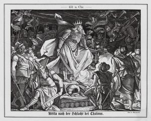 Attila der Hunne nach der Schlacht von Chalons, 451