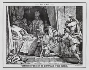 Maximilian II. Emanuel, Kurfürst von Bayern, am Sterbebett seines Sohnes von Karl Ludwig Adolf Ehrhardt