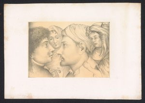 Zwei Männer und Frauen Entwürfe und Studien eines niederländischen Meisters aus dem XV. Jahrhundert. Nach den in der Königlichen Bibliothek zu Berlin aufbewahrten Originalen von Karl Palzow