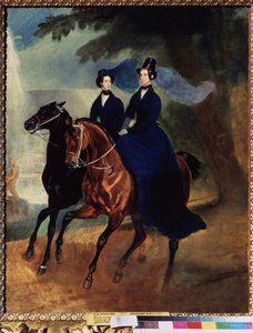 Porträt der Kaiserin Alexandra Fjodorowna mit ihrer Tochter von Karl Pavlovich Bryullov