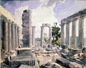 Ansicht des Tempels des Apollon Epikourios in Bassae von Karl Pavlovich Bryullov