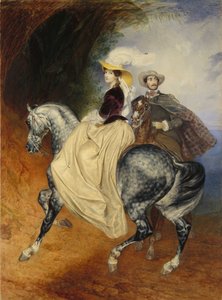 Die Reiter. Porträt von Eugeny und Emily Mussard, 1849 von Karl Pavlovich Bryullov