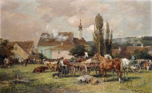 Ein Markt bei einem Dorf von Karl Stuhlmuller