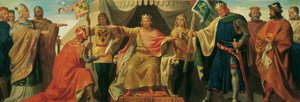 Friedrich Barbarossa belehnt Heinrich Jasomirgott und Heinrich den Löwen
