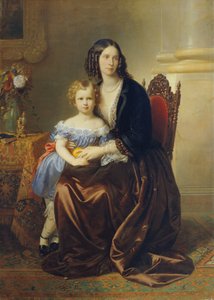Leonie Gräfin Lanckorońska, geb. Gräfin Potocka, mit ihrem Sohn Karl von Karl von Blaas